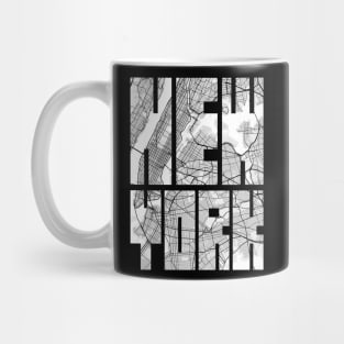 New York, United States City Map Typography - Light Mug